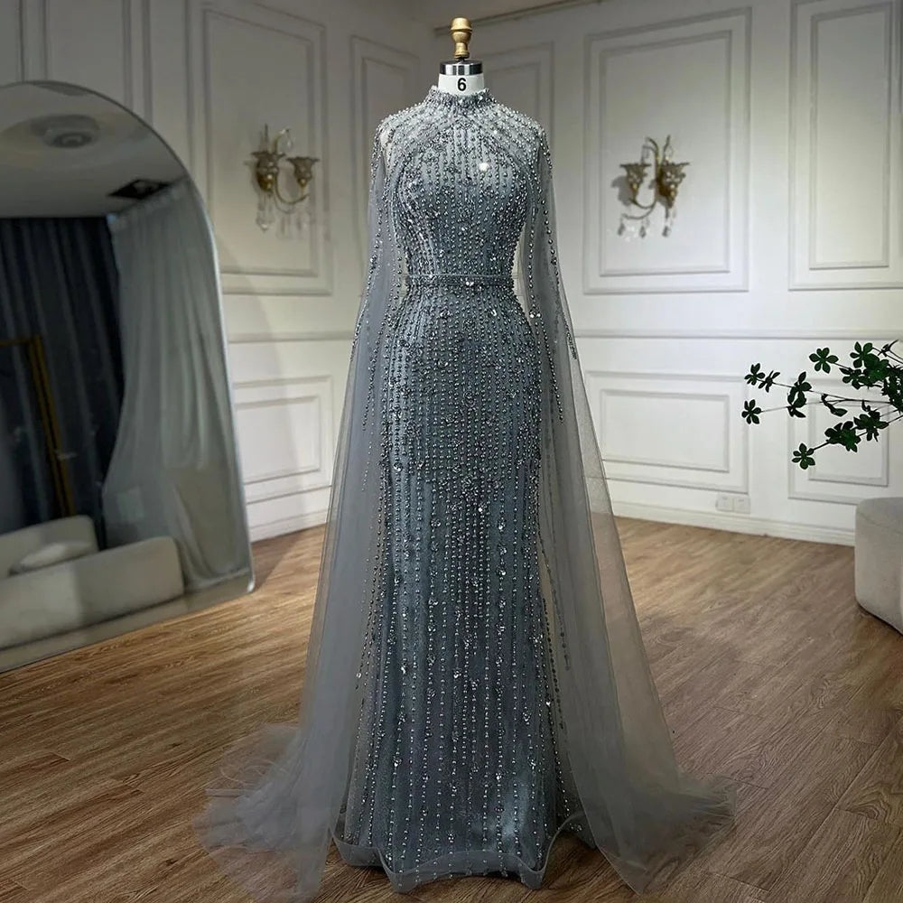 Elegant Gray Evening Gown